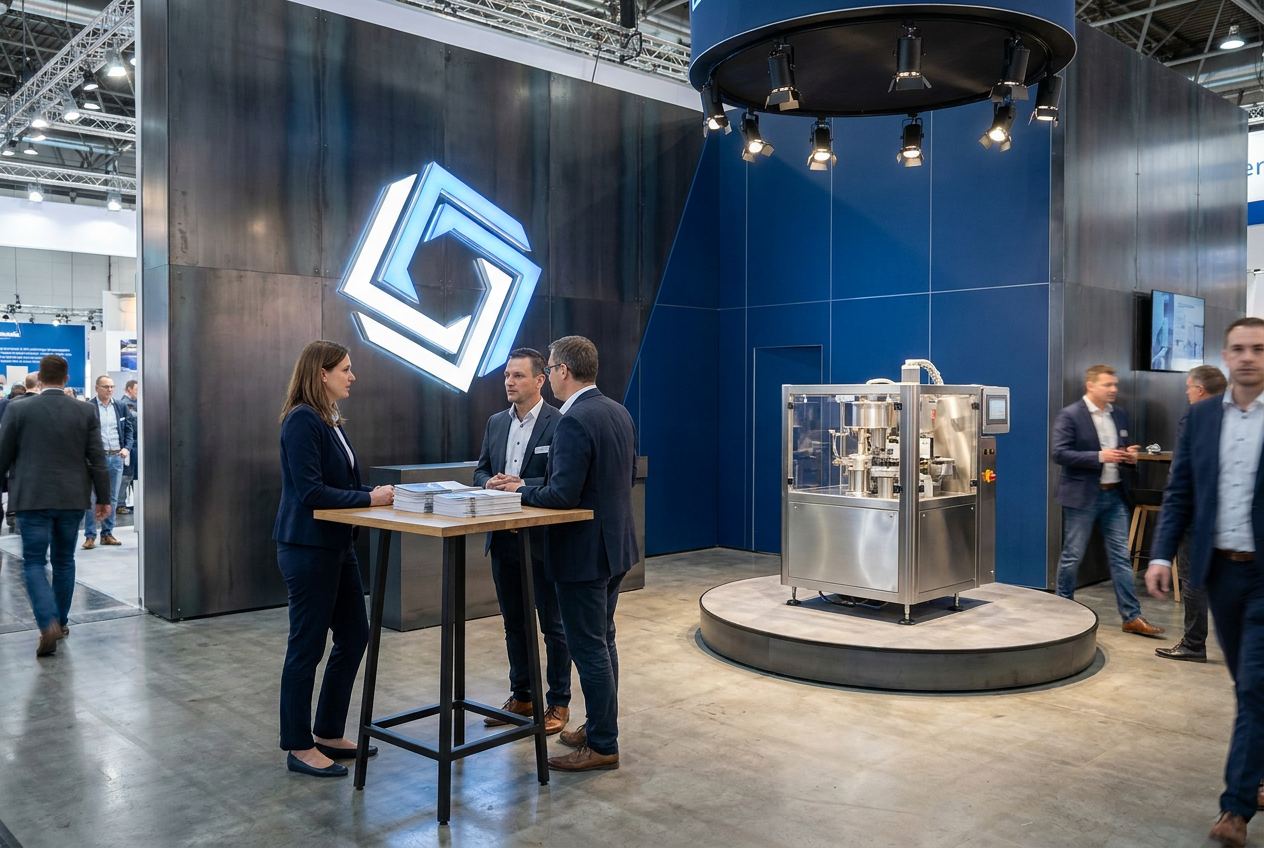 Moderner Messestand eines Industrieunternehmens